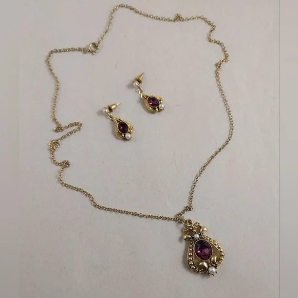 Avon Jewelry Set Gold Necklace - Picture 13 of 13